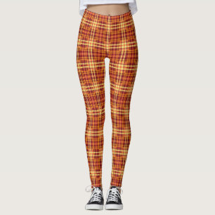 Autumn Plaid Fabric Texture Pattern-52627 Leggings