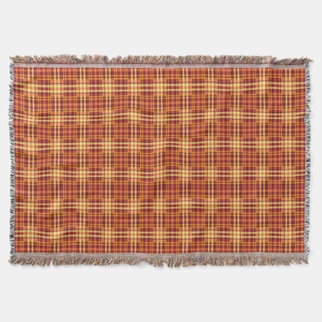 Autumn Plaid Fabric Texture Pattern-52627 Throw Blanket (Front)