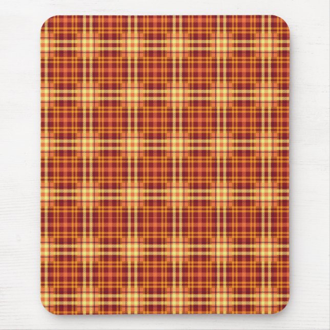 Autumn Plaid Fabric Texture Pattern Tank Top Mouse Pad (Front)