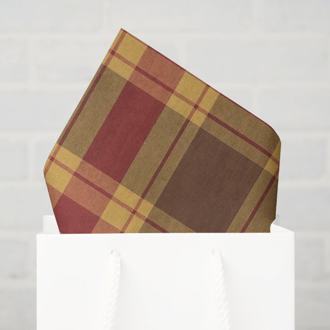 Autumn Plaid Faux Fabric  Tissue Paper (Gift Bag)
