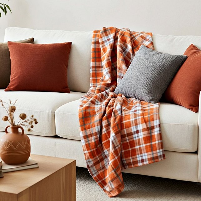 Autumn plaid fleece blanket (Creator Uploaded)