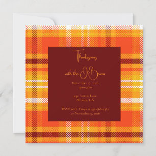 Autumn Plaid Home Decor Fall Season Thanksgiving  Invitation