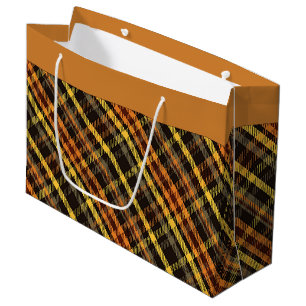 Autumn plaid large gift bag
