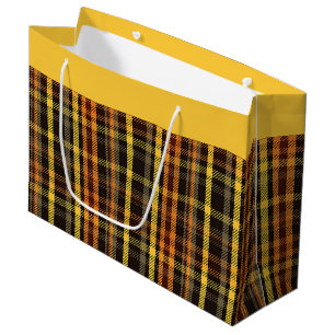 Autumn plaid large gift bag