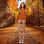 Autumn plaid leggings<br><div class="desc">Autumn plaid in orange tan and grey,  wear over big shirt or sweater.</div>