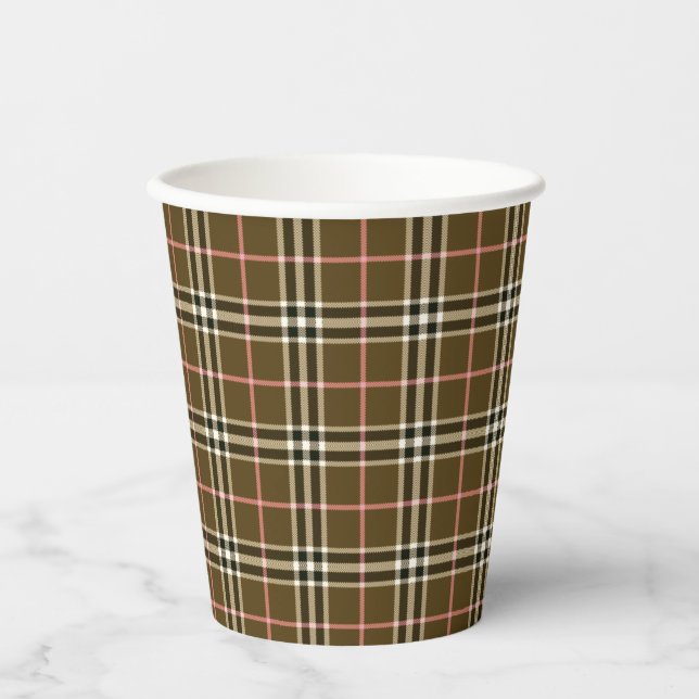 Autumn Plaid Paper Cups (Front)