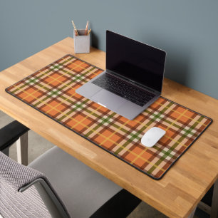 Autumn Plaid Pattern  Desk Mat