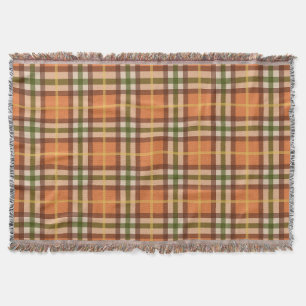 Autumn Plaid Pattern Throw Blanket