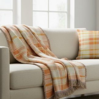 Autumn plaid pattern throw blanket