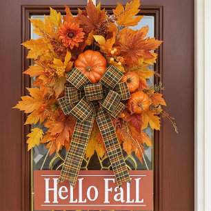 Autumn plaid  satin ribbon