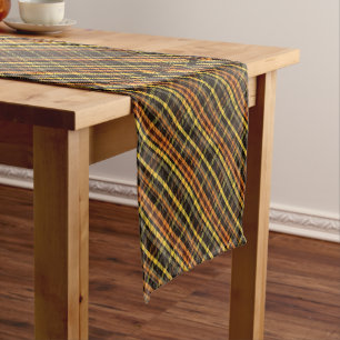 Autumn plaid short table runner
