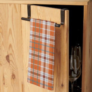 Autumn plaid tea towel
