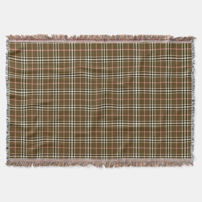 Autumn Plaid Throw Blanket (Front)