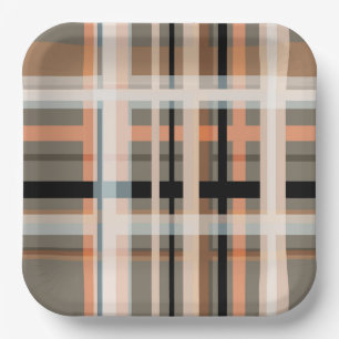 autumn plaid variations 001 paper plate