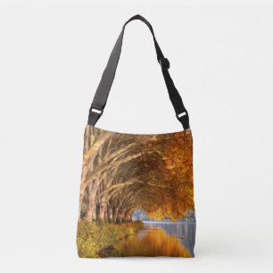 Autumn Plane Trees Over a Lake Crossbody Bag
