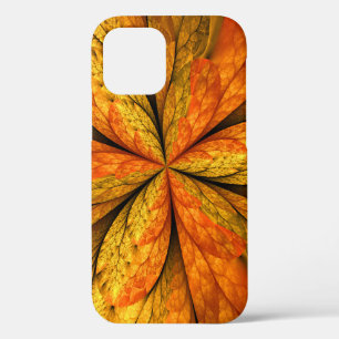Autumn Plant, Modern Abstract Fractal Art Leaf iPhone 12 Pro Case