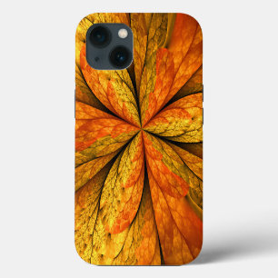 Autumn Plant, Modern Abstract Fractal Art Leaf iPhone 13 Case