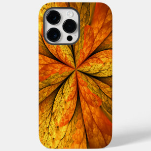 Autumn Plant, Modern Abstract Fractal Art Leaf iPhone 14 Pro Max Case