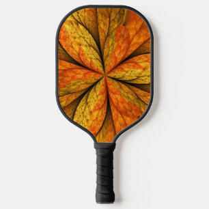 Autumn Plant, Modern Abstract Fractal Art Leaf Pickleball Paddle