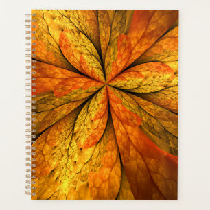 Autumn Plant, Modern Abstract Fractal Art Leaf Planner