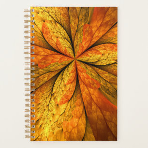 Autumn Plant, Modern Abstract Fractal Art Leaf Planner