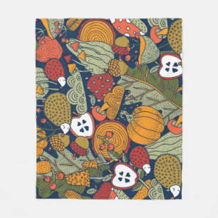 Autumn, polka dots, vintage, seamless pattern. fleece blanket
