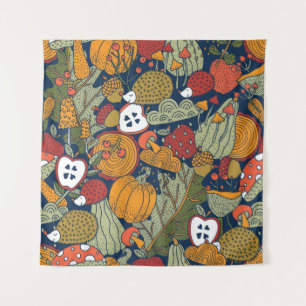 Autumn, polka dots, vintage, seamless pattern. tapestry