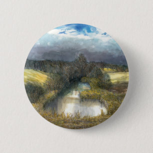 autumn pond 6 cm round badge