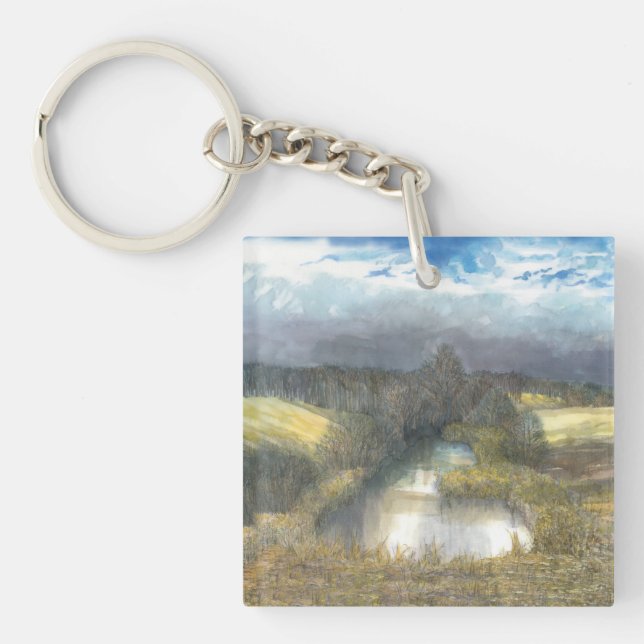 autumn pond key ring (Front)