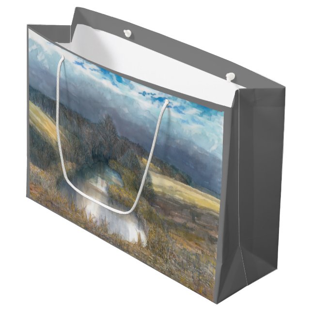 autumn pond large gift bag (Front Angled)