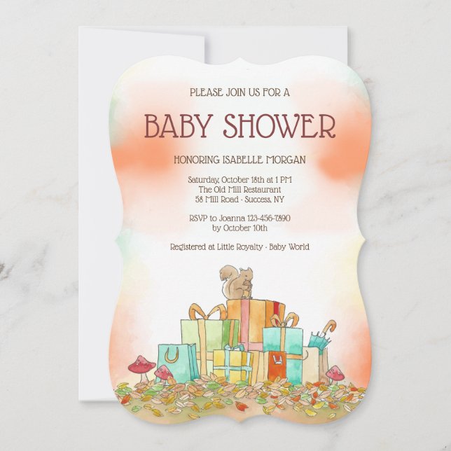 Autumn Presents Shower Invitation (Front)