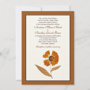 Autumn Pressed Dried Flower Wedding Invitation