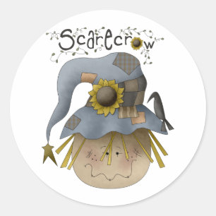 Autumn Primsies · Scarecrow Classic Round Sticker