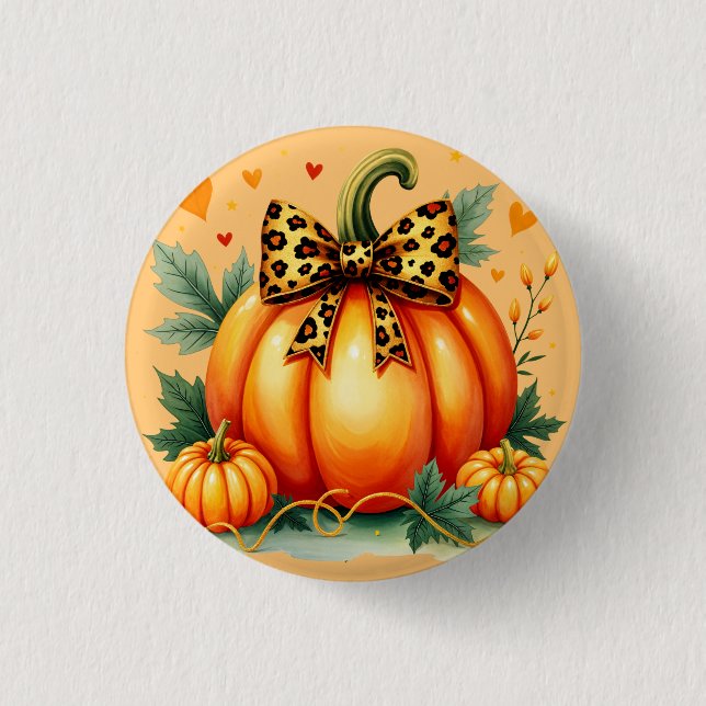 Autumn Pumpkin  3 Cm Round Badge (Front)
