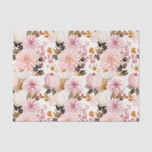 Autumn Pumpkin and Flowers Fall Decoupage Tissue Paper