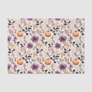 Autumn Pumpkin and Flowers Fall Decoupage Tissue Paper