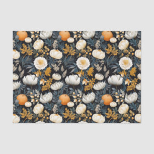 Autumn Pumpkin and Flowers Fall Decoupage Tissue Paper