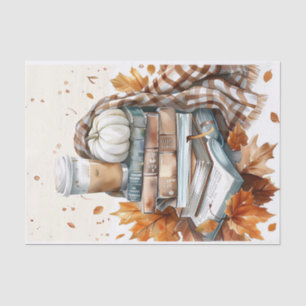 Autumn Pumpkin and Flowers Fall Decoupage Tissue Paper
