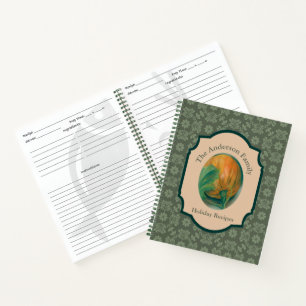 Autumn Pumpkin and Leaf Personalised Fall Holiday Notebook