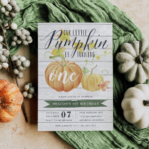 Autumn Pumpkin   Any Age Birthday Party Invitation