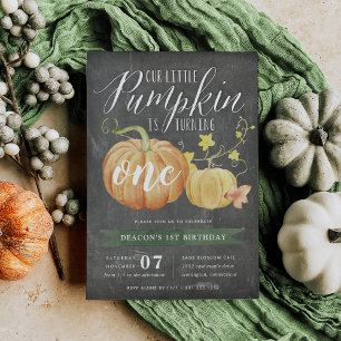 Autumn Pumpkin   Any Age Birthday Party Invitation
