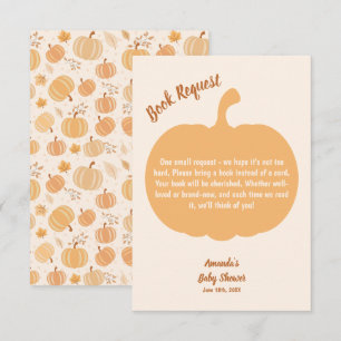 Autumn Pumpkin Baby Shower Book Request Enclosure Card