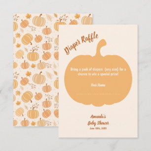 Autumn Pumpkin Baby Shower Diaper Raffle Enclosure Card