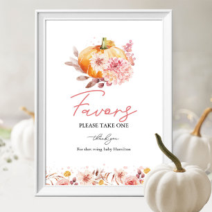 Autumn Pumpkin Baby Shower Favours Sign