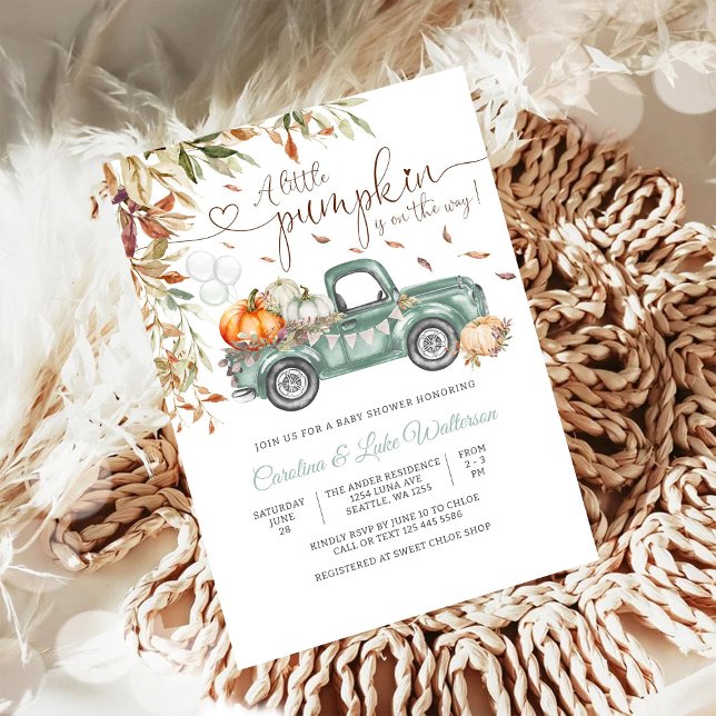 Autumn Pumpkin Baby Shower Invitation (Creator Uploaded)