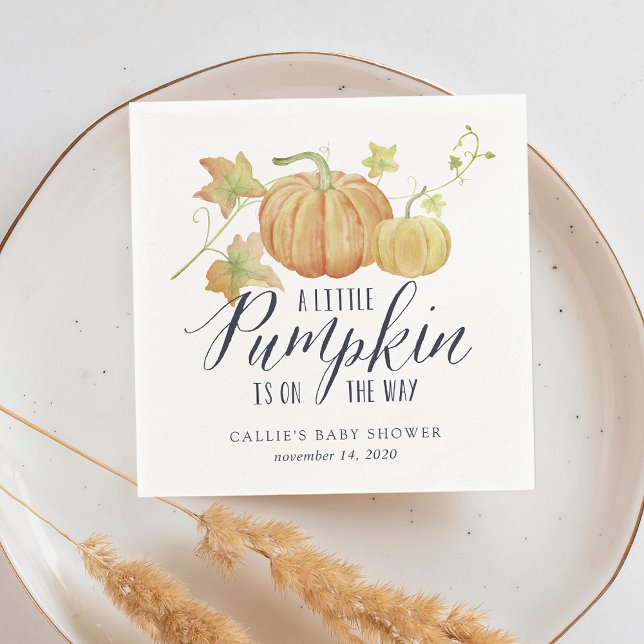 Autumn Pumpkin Baby Shower Napkin (Creator Uploaded)