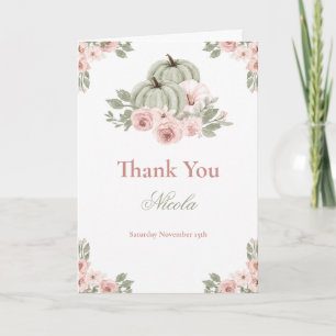 Autumn Pumpkin Baby Shower Thank You Card