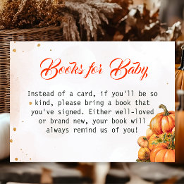 Autumn Pumpkin Books for Baby Card Baby Shower