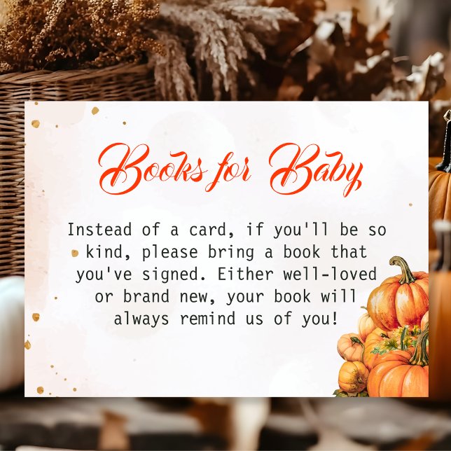 Autumn Pumpkin Books for Baby Card Baby Shower (Creator Uploaded)