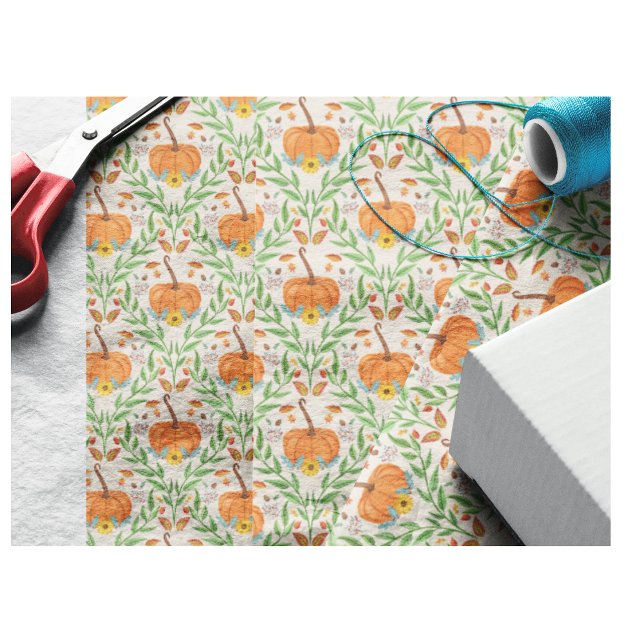 Autumn Pumpkin Botanical Design Tissue Paper (Creator Uploaded)